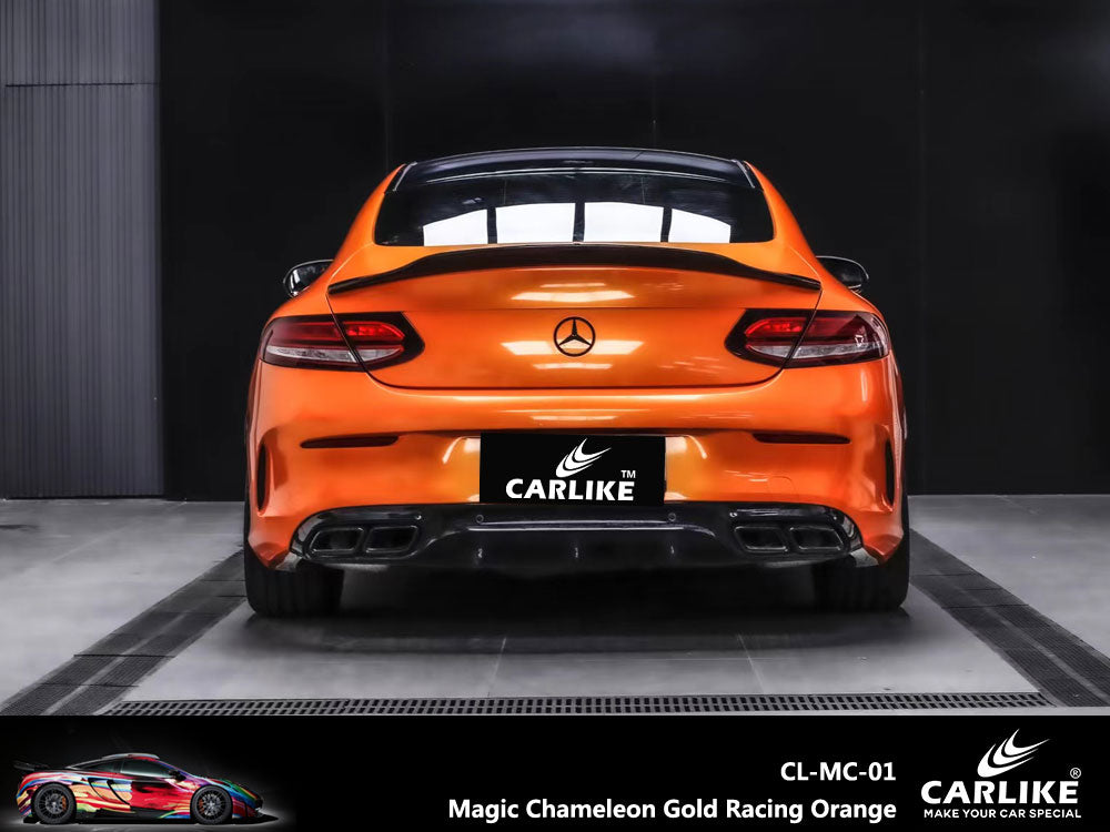 Magic Chameleon Gold Racing Orange Car Wrap
