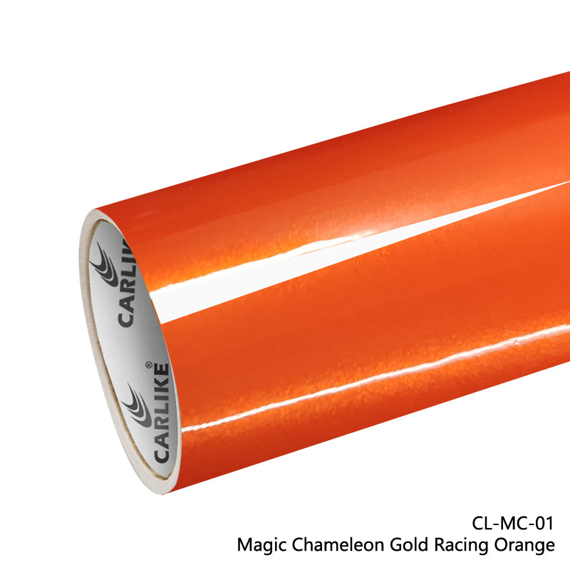 Magic Chameleon Gold Racing Orange Car Wrap