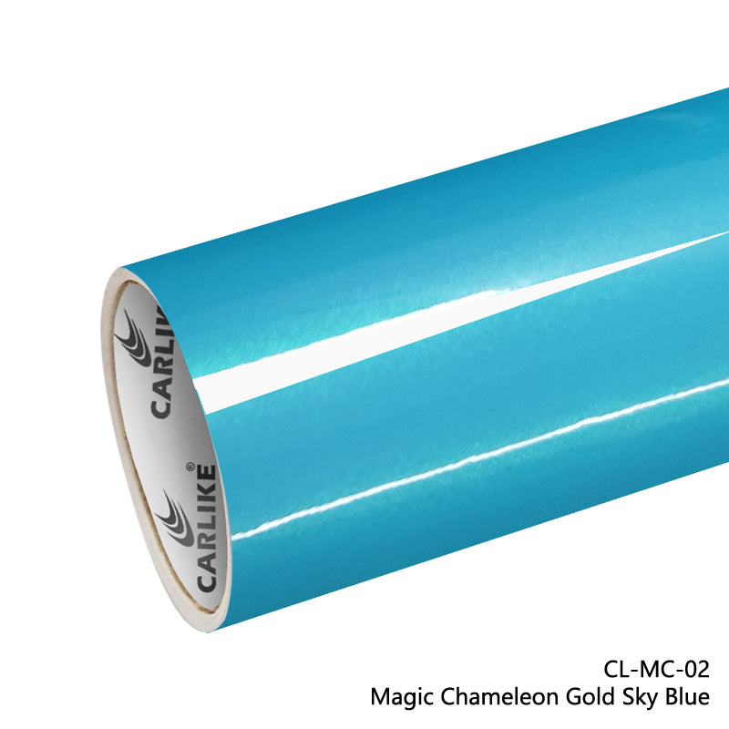 Magic Chameleon Gold Sky Blue Car Wrap
