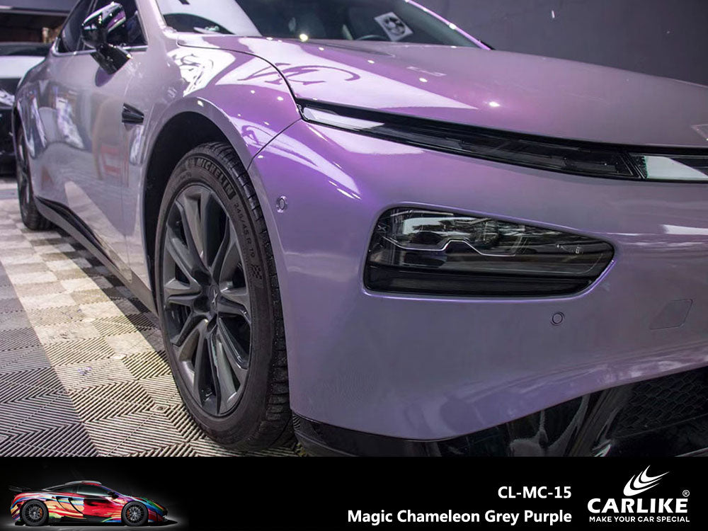 Magic Chameleon Grey Purple Car Wrap