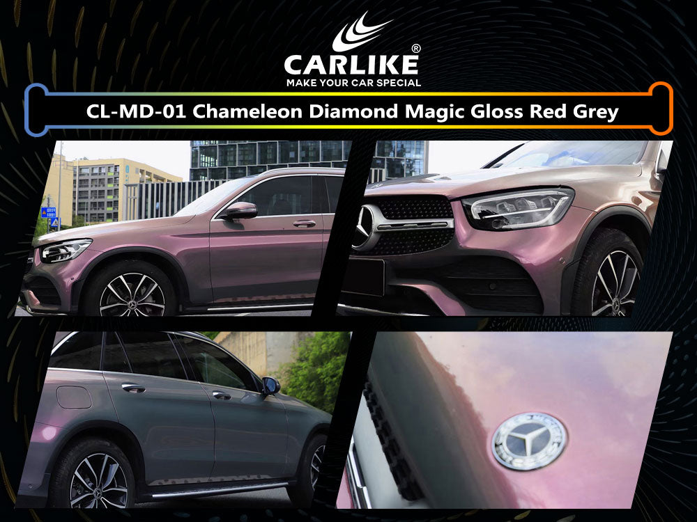 Chameleon Magic Gold Gloss Red Grey Car Wrap