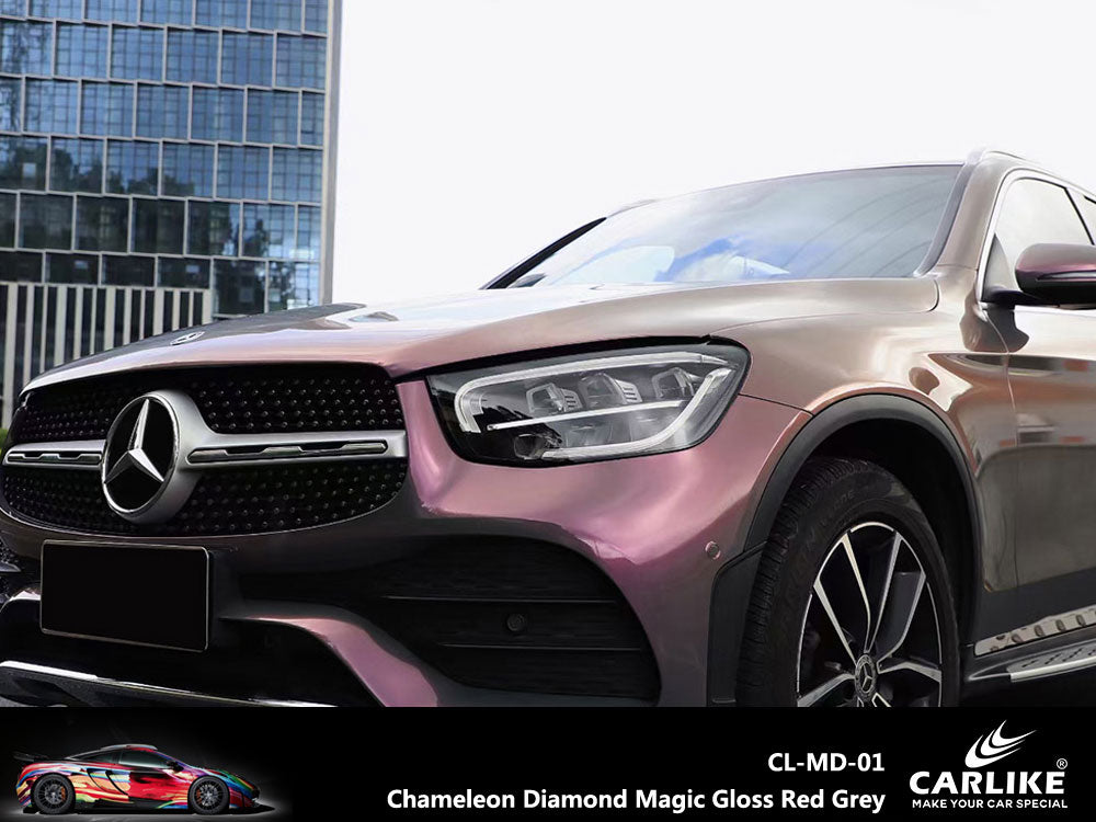 Chameleon Magic Gold Gloss Red Grey Car Wrap