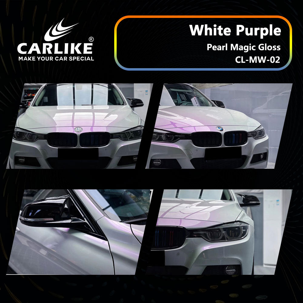 Pearl Magic Gloss Pearl White Purple Car Wrap