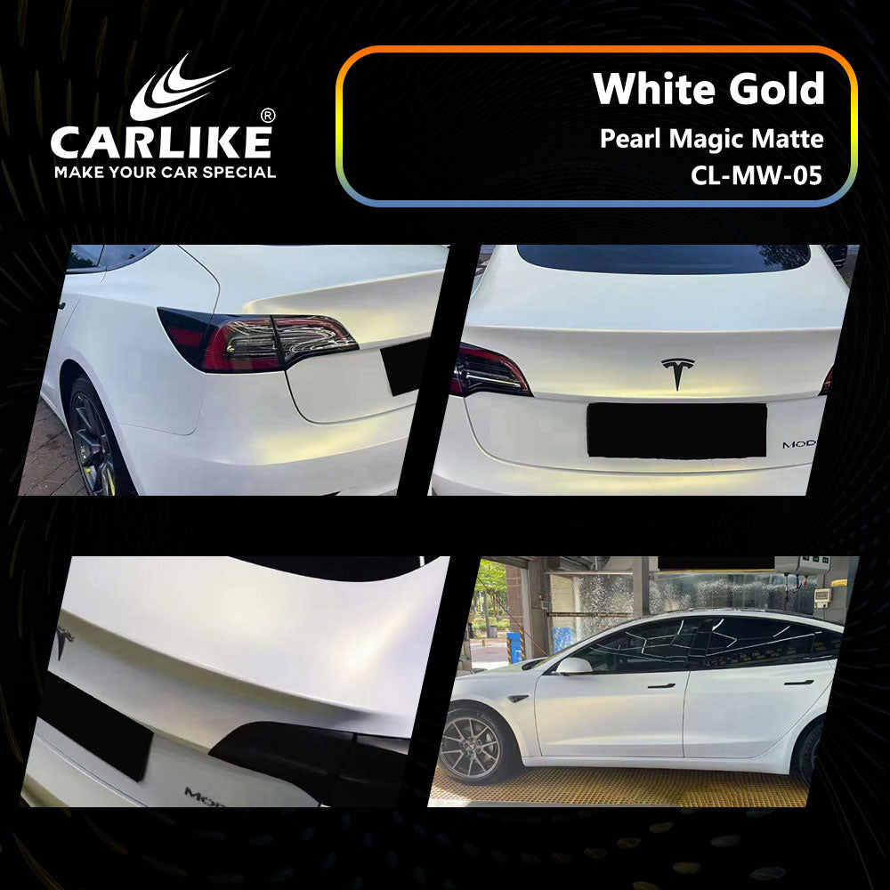 Pearl Magic Matte White Gold Car Wrap