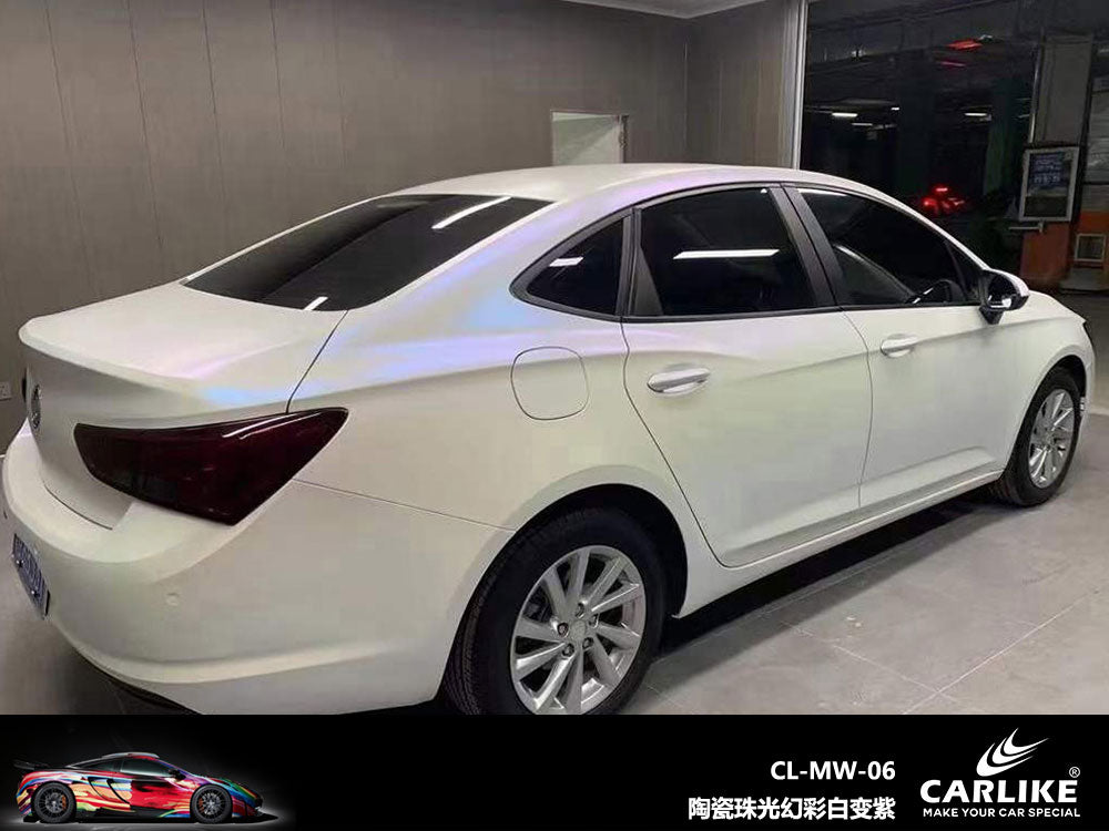 Pearl Magic Matte White Purple Car Wrap