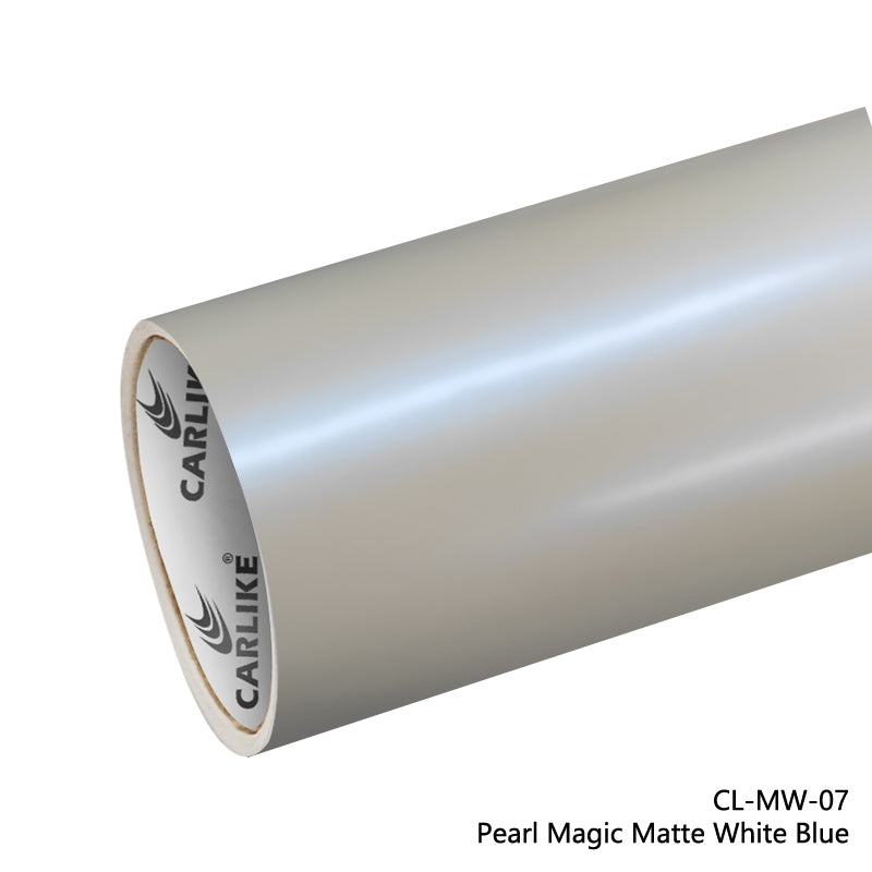 Pearl Magic Matte Pearl White Blue Car Wrap