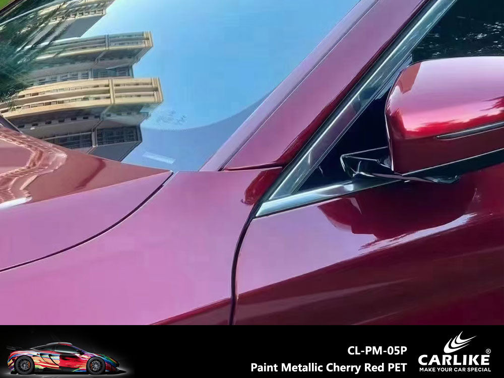 Paint Metallic Cherry Red Car Wrap