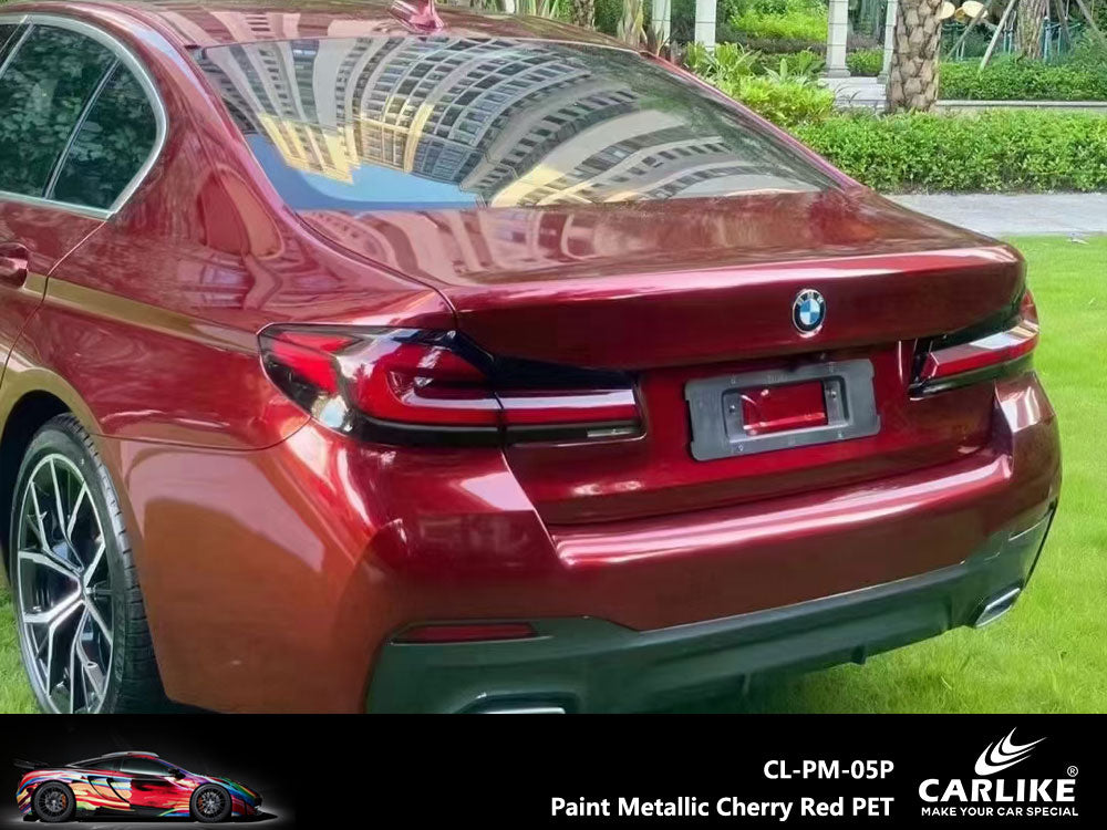 Paint Metallic Cherry Red Car Wrap