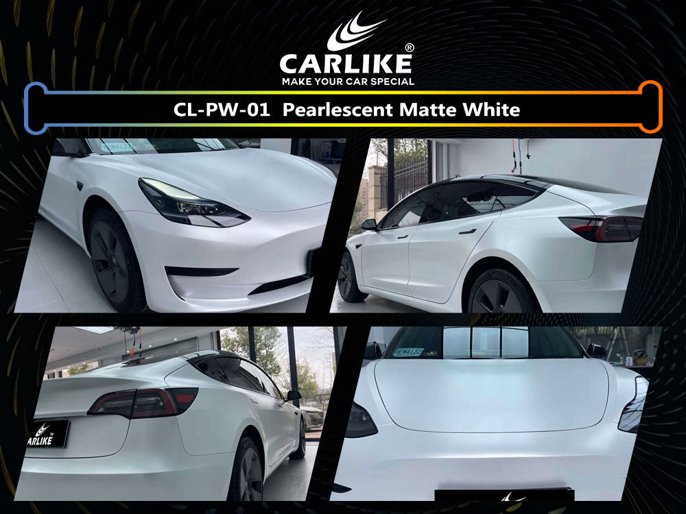 Pearlescent Matte White Car Wrap