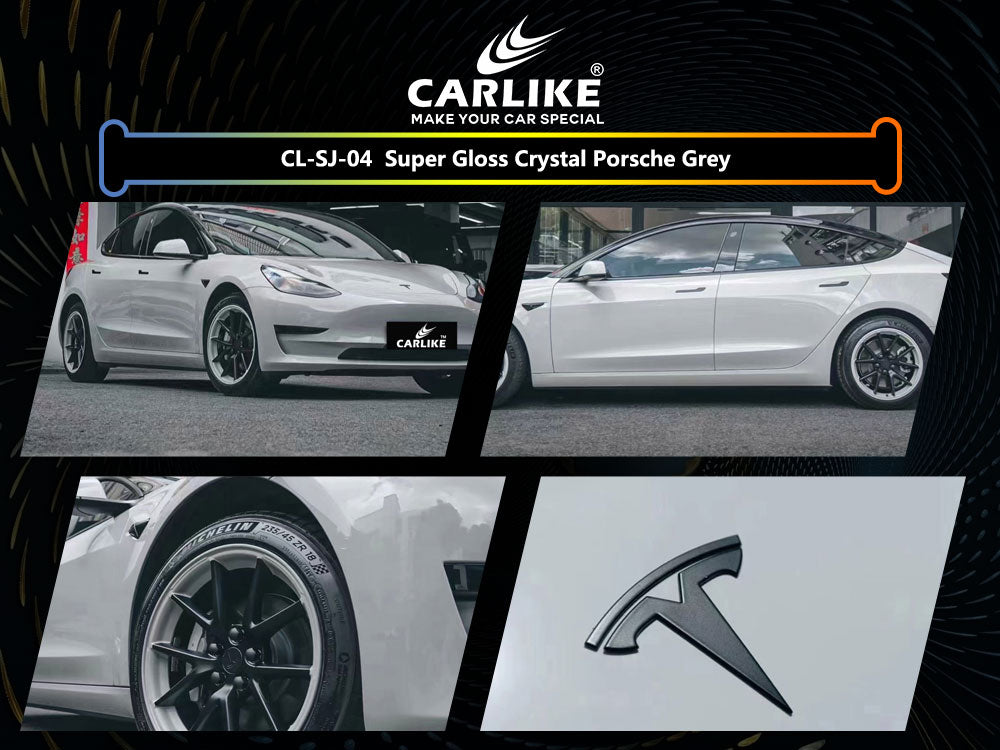Super Gloss Crystal Porsche Grey Car Wrap