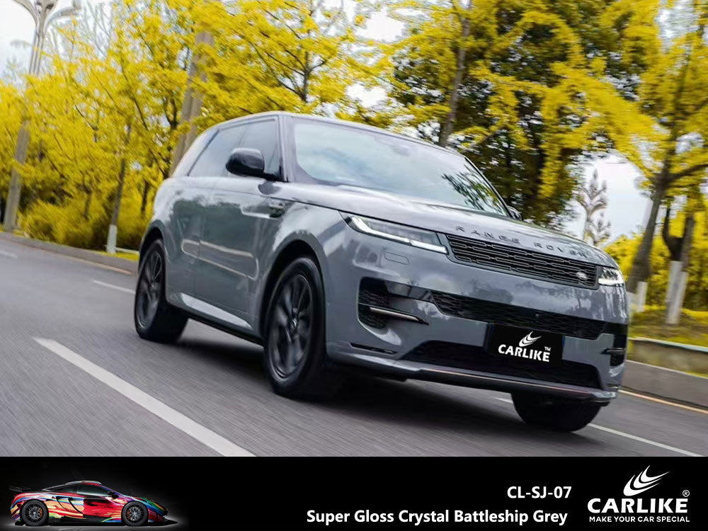 Super Gloss Crystal Battleship Grey Car Wrap