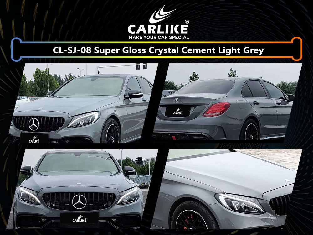 Super Gloss Crystal Cement Light Grey Car Wrap
