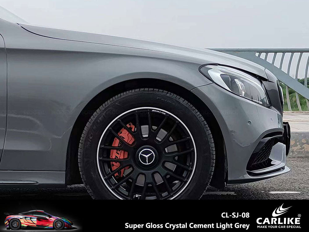 Super Gloss Crystal Cement Light Grey Car Wrap