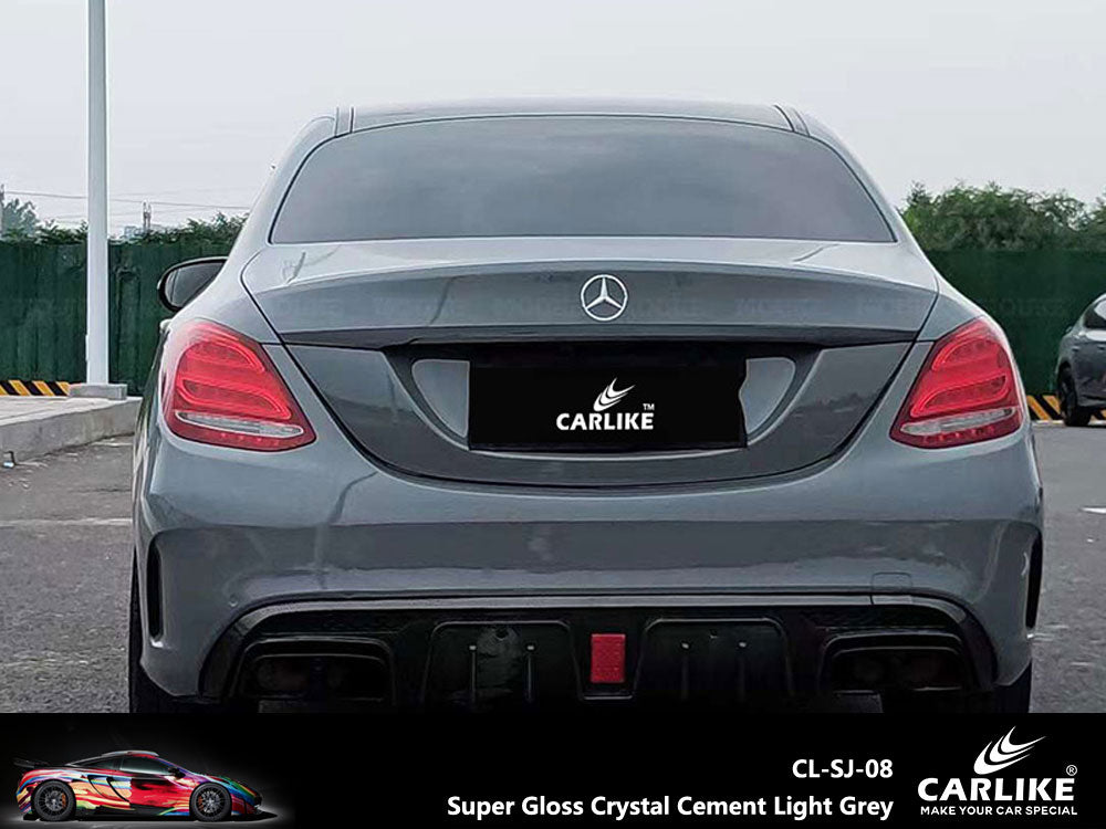 Super Gloss Crystal Cement Light Grey Car Wrap
