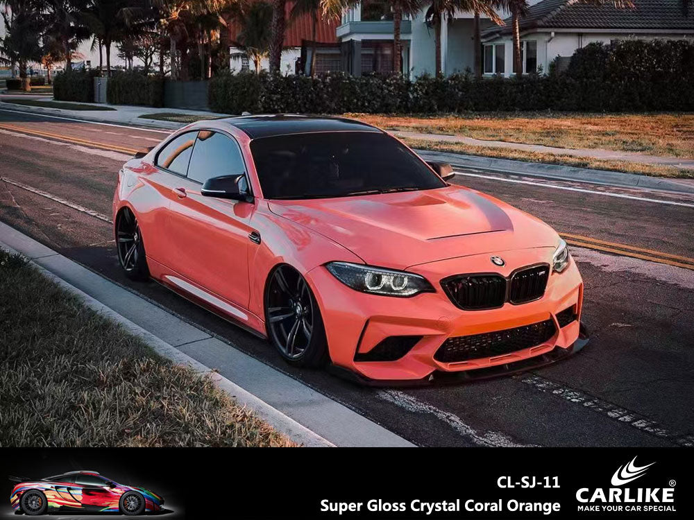 Super Gloss Crystal Coral Orange Car Wrap