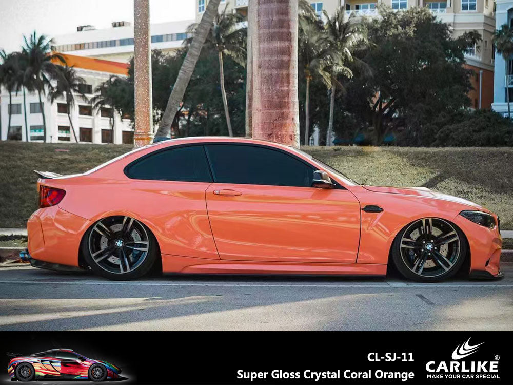 Super Gloss Crystal Coral Orange Car Wrap