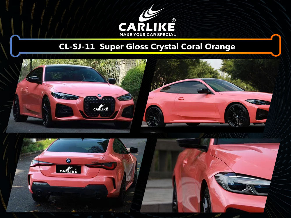 Super Gloss Crystal Coral Orange Car Wrap