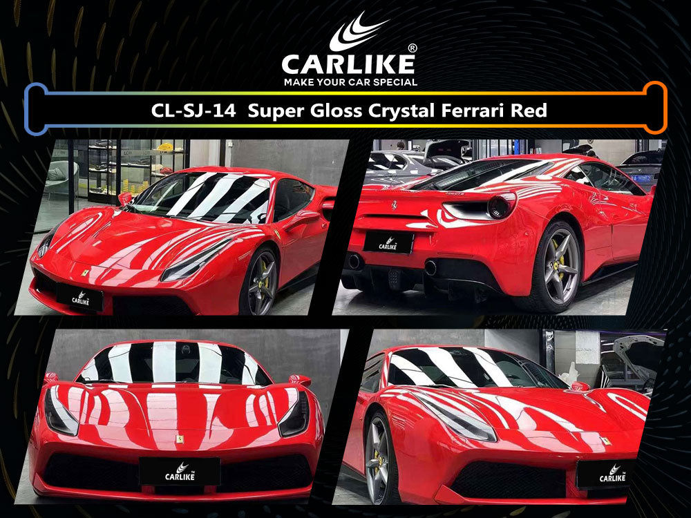 Super Gloss Crystal Ferrari Red Car Wrap