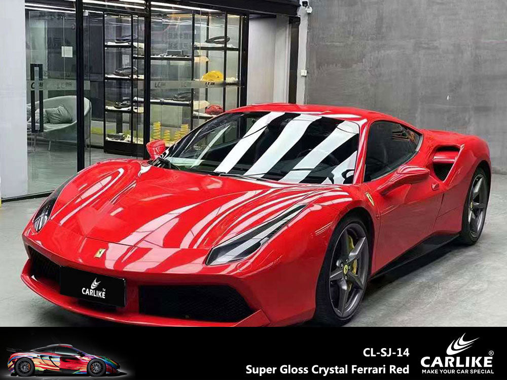Super Gloss Crystal Ferrari Red Car Wrap