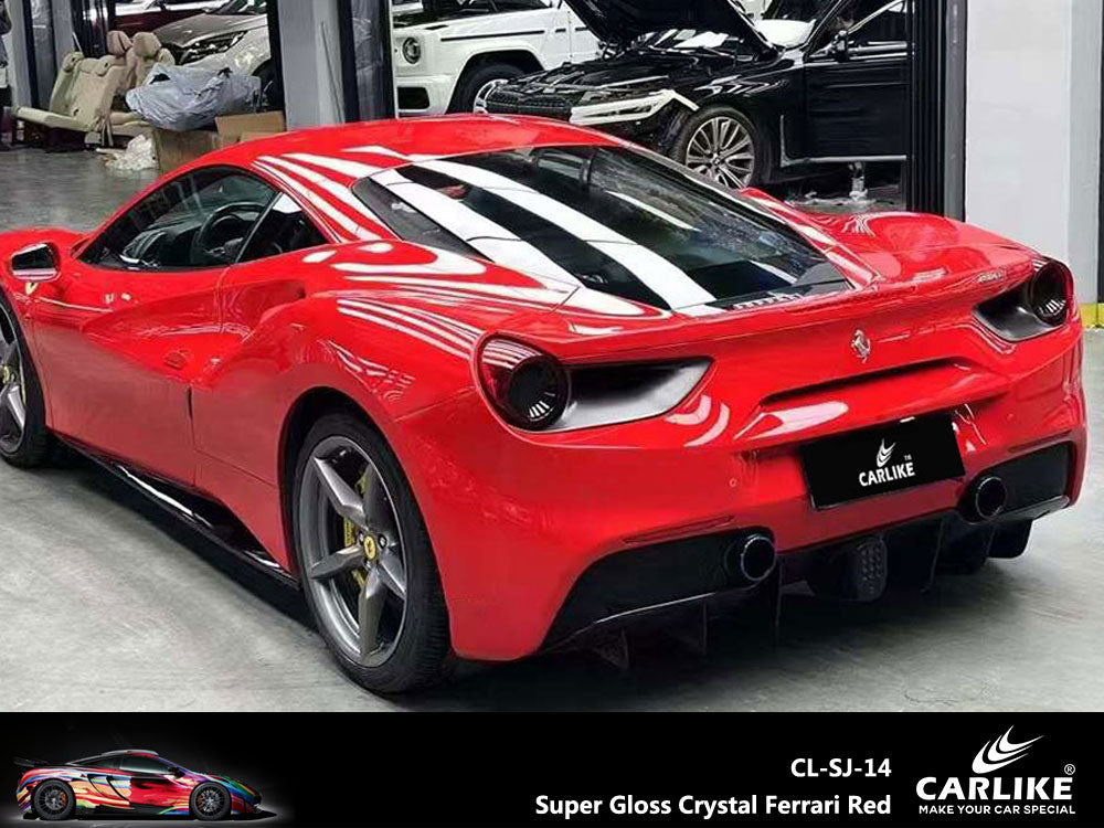 Super Gloss Crystal Ferrari Red Car Wrap