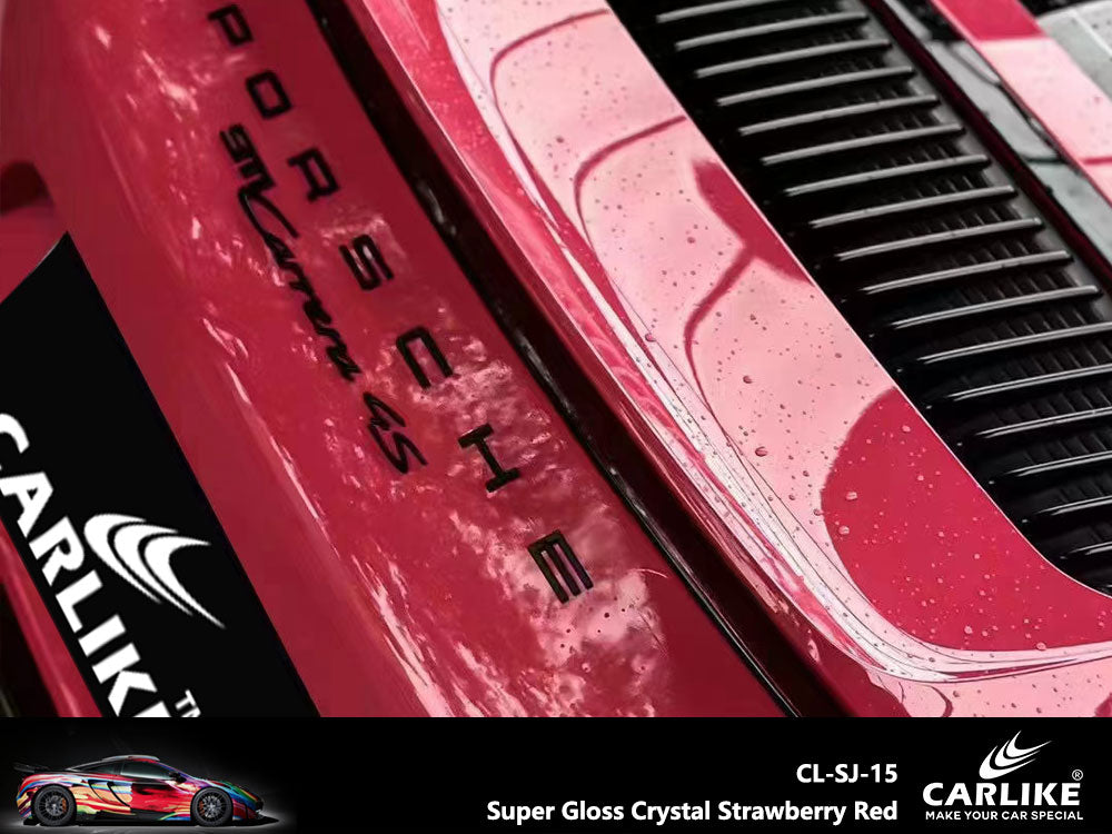 Super Gloss Crystal Strawberry Red Car Wrap