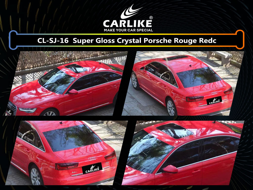 Super Gloss Crystal Porsche Rouge Red Car Wrap