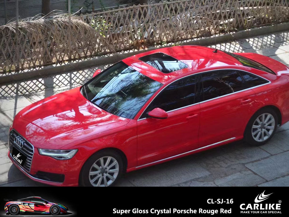 Super Gloss Crystal Porsche Rouge Red Car Wrap