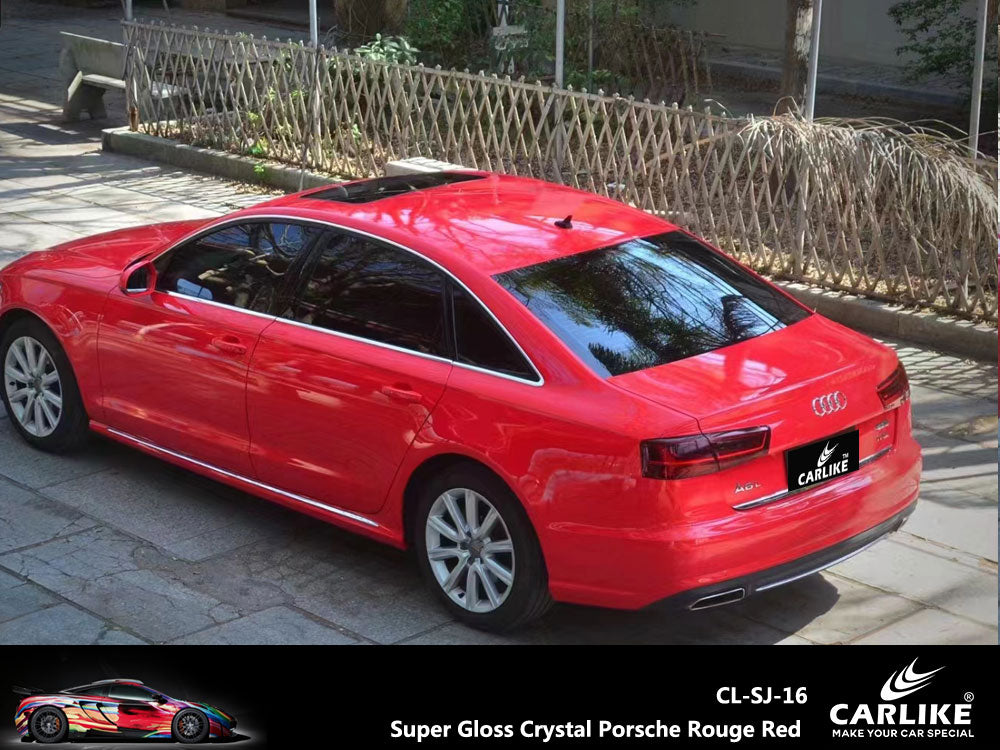 Super Gloss Crystal Porsche Rouge Red Car Wrap