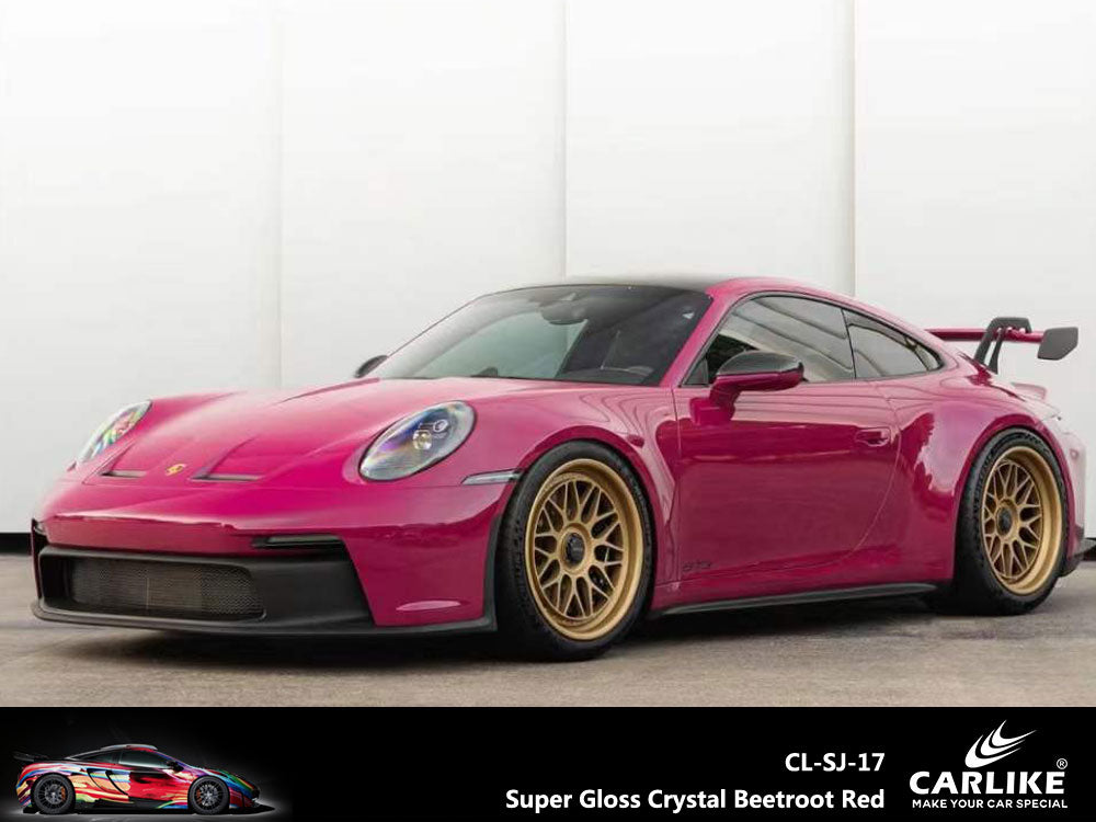 Super Gloss Crystal Beetroot Red Car Wrap