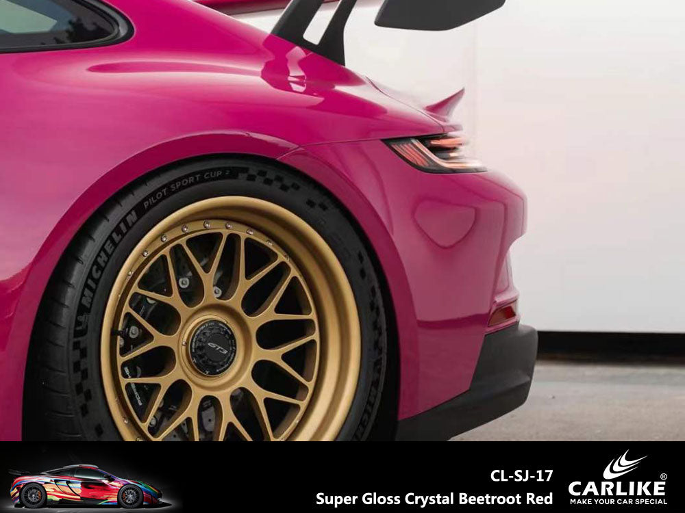 Super Gloss Crystal Beetroot Red Car Wrap