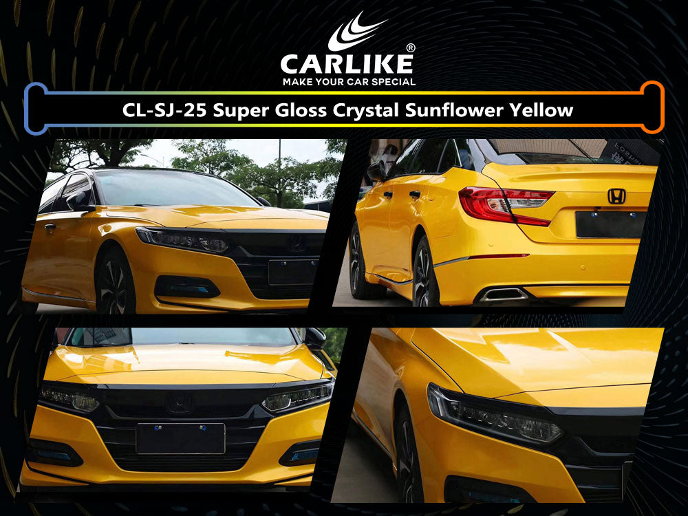 Super Gloss Crystal Sunflower Yellow Car Wrap
