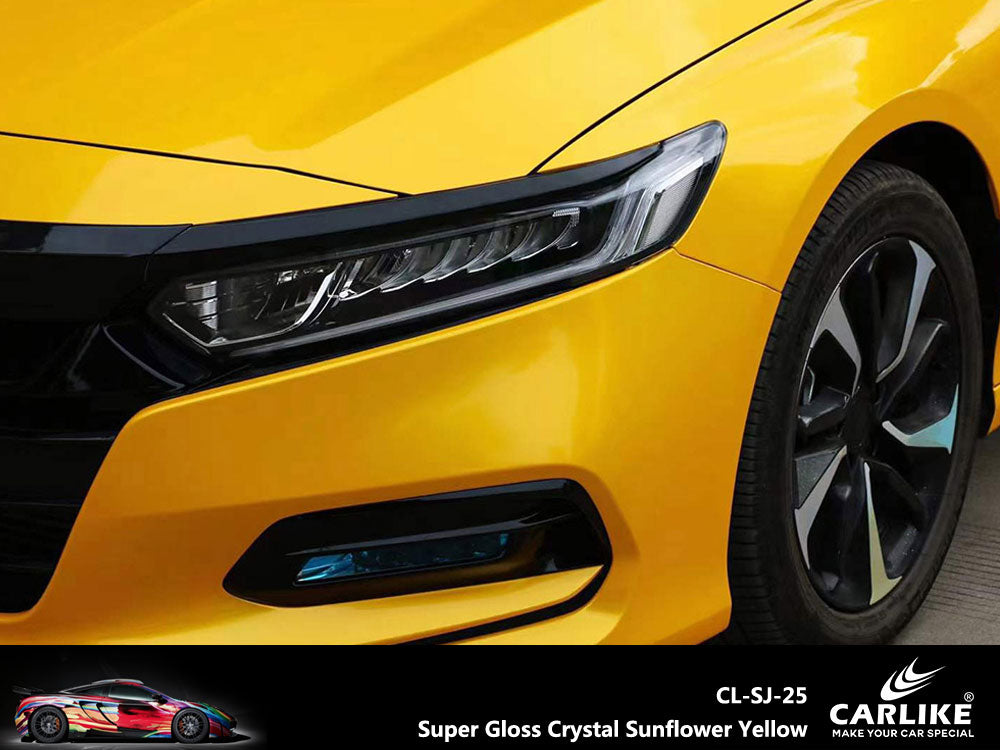 Super Gloss Crystal Sunflower Yellow Car Wrap