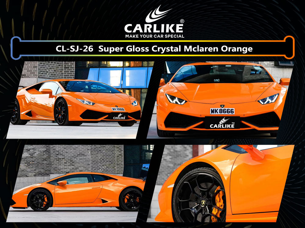 Super Gloss Crystal Mclaren Orange Car Wrap