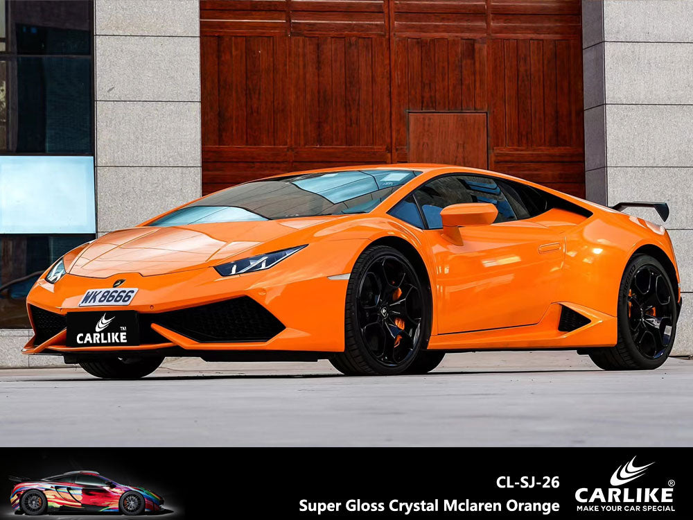 Super Gloss Crystal Mclaren Orange Car Wrap