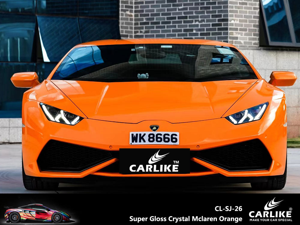 Super Gloss Crystal Mclaren Orange Car Wrap