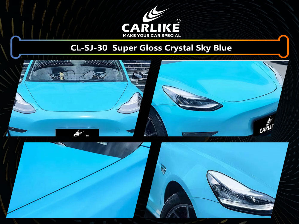 Super Gloss Crystal Sky Blue Car Wrap