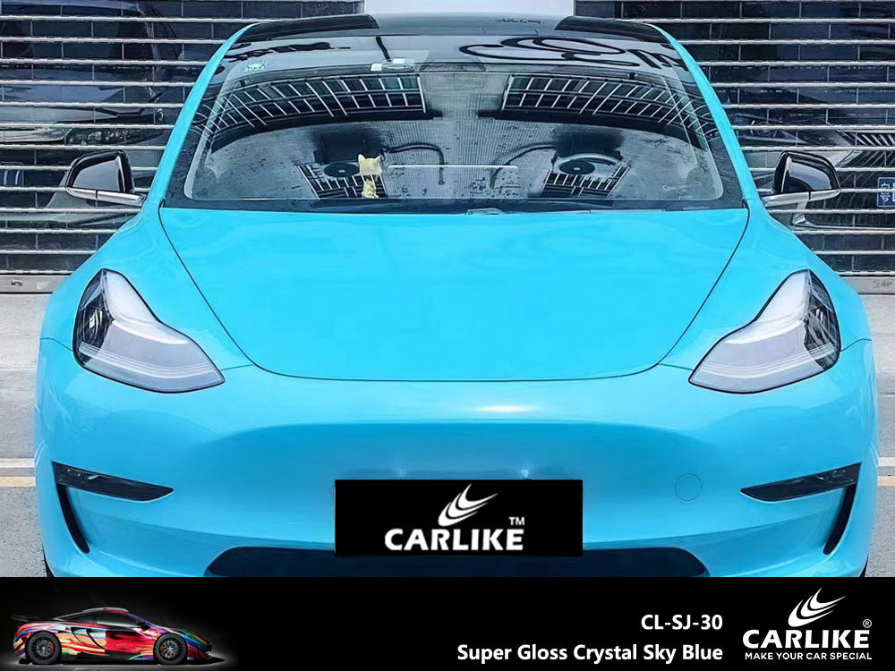 Super Gloss Crystal Sky Blue Car Wrap