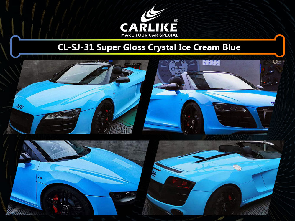 Super Gloss Crystal Ice Cream Blue Car Wrap