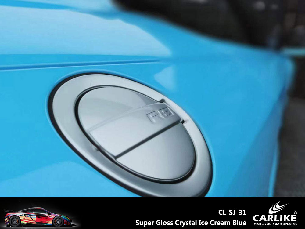 Super Gloss Crystal Ice Cream Blue Car Wrap