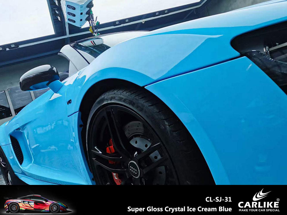 Super Gloss Crystal Ice Cream Blue Car Wrap