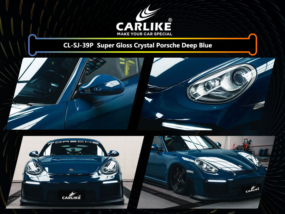 Super Gloss Crystal Porsche Deep Blue Car Wrap