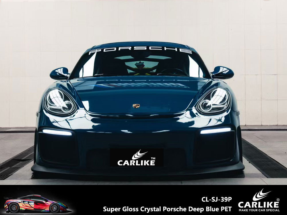 Super Gloss Crystal Porsche Deep Blue Car Wrap