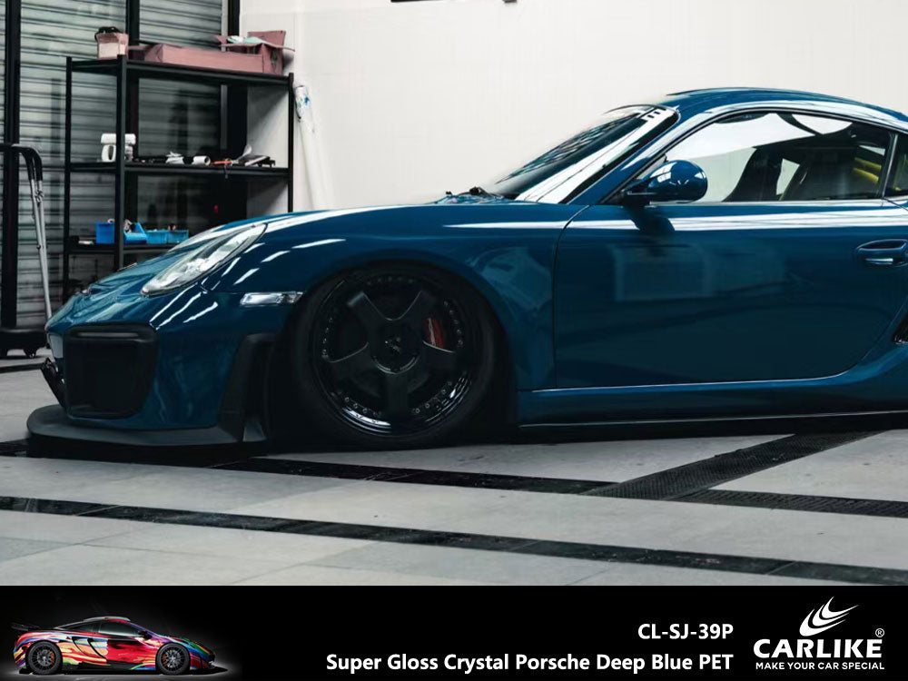 Super Gloss Crystal Porsche Deep Blue Car Wrap