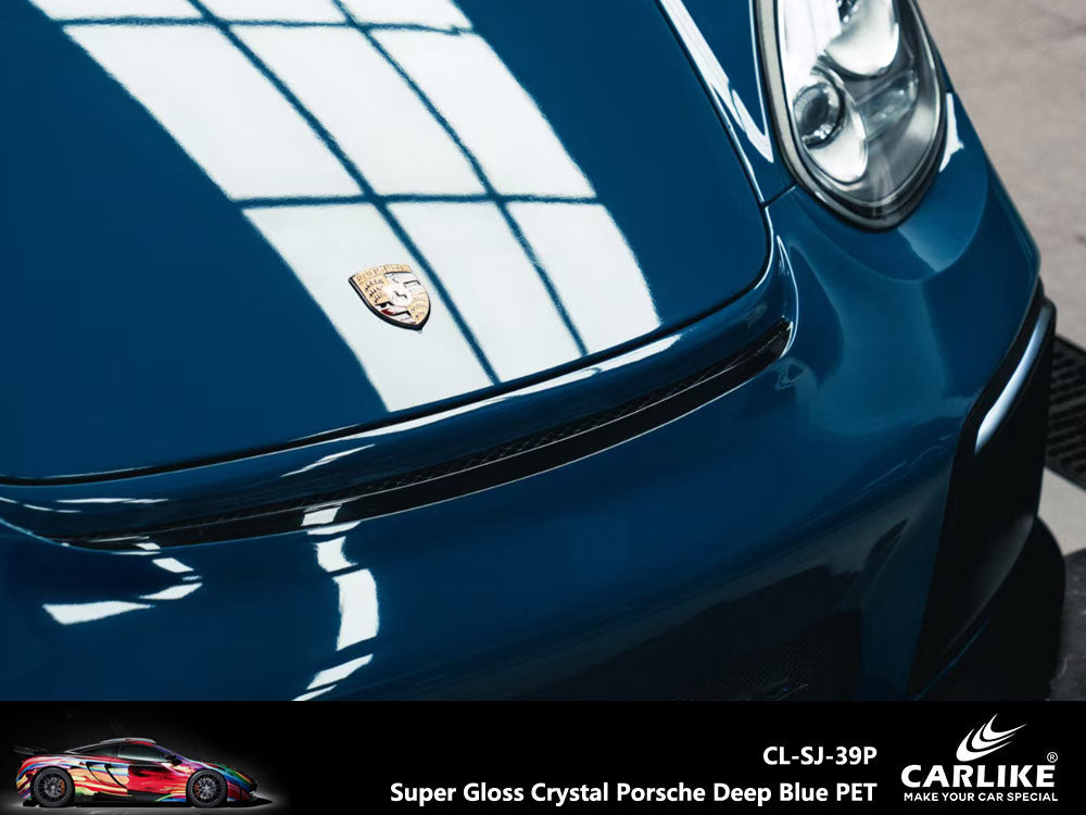Super Gloss Crystal Porsche Deep Blue Car Wrap