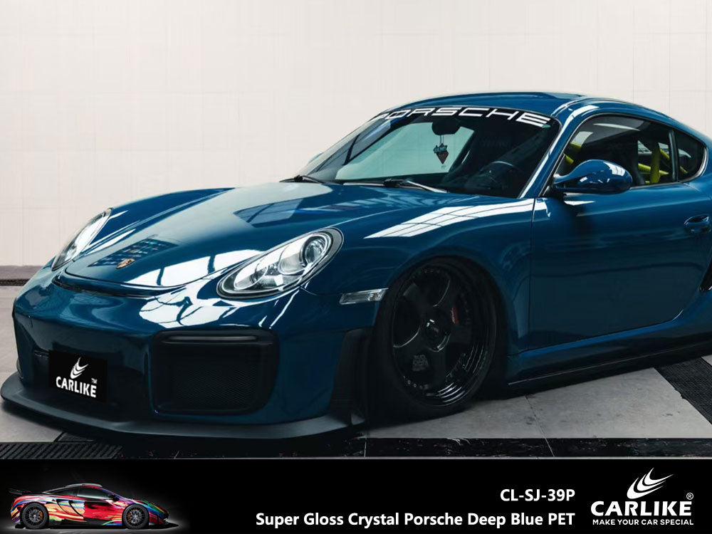 Super Gloss Crystal Porsche Deep Blue Car Wrap