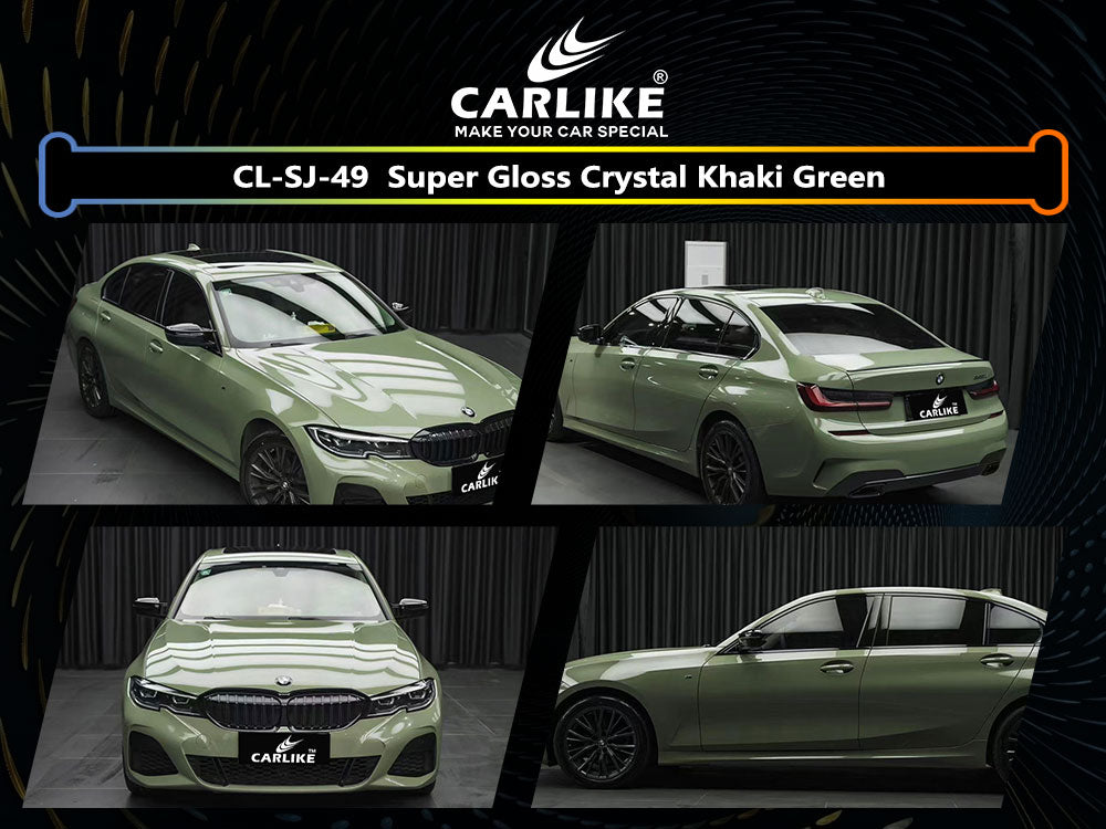 Super Gloss Crystal Khaki Green Car Wrap