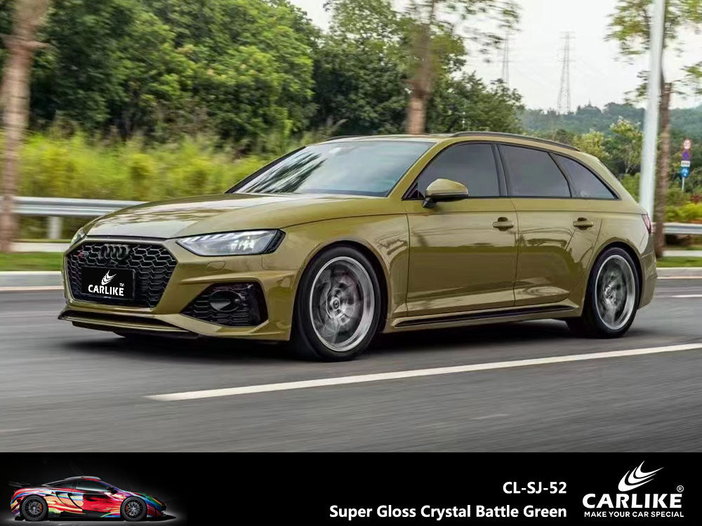 Super Gloss Crystal Battle Green Car Wrap