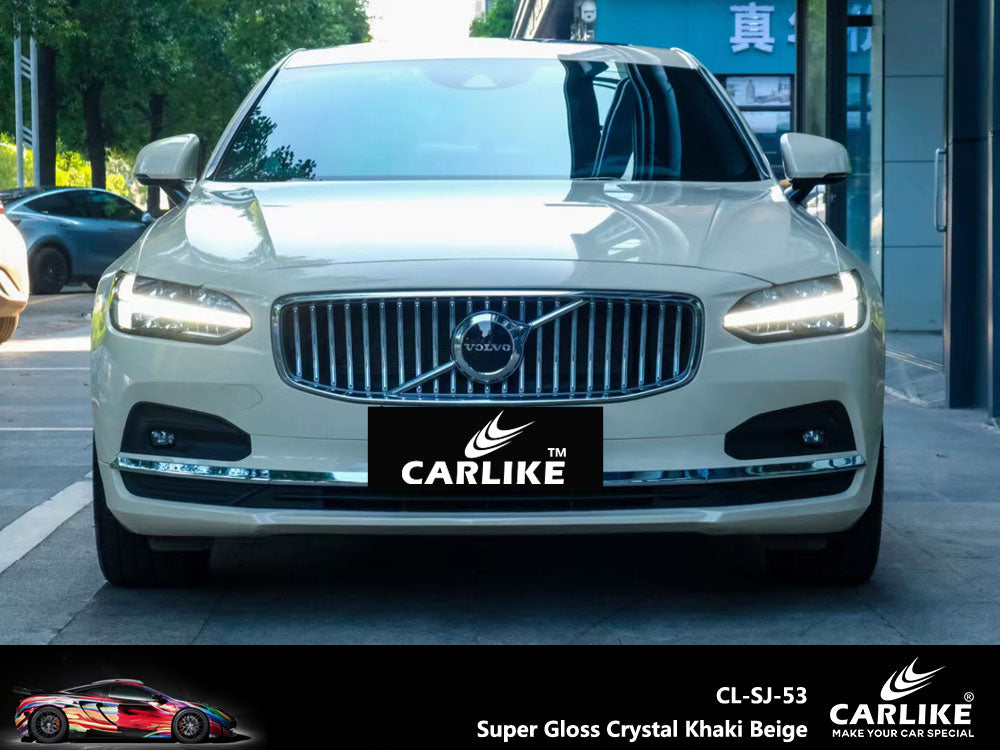 Super Gloss Crystal Khaki Beige Car Wrap