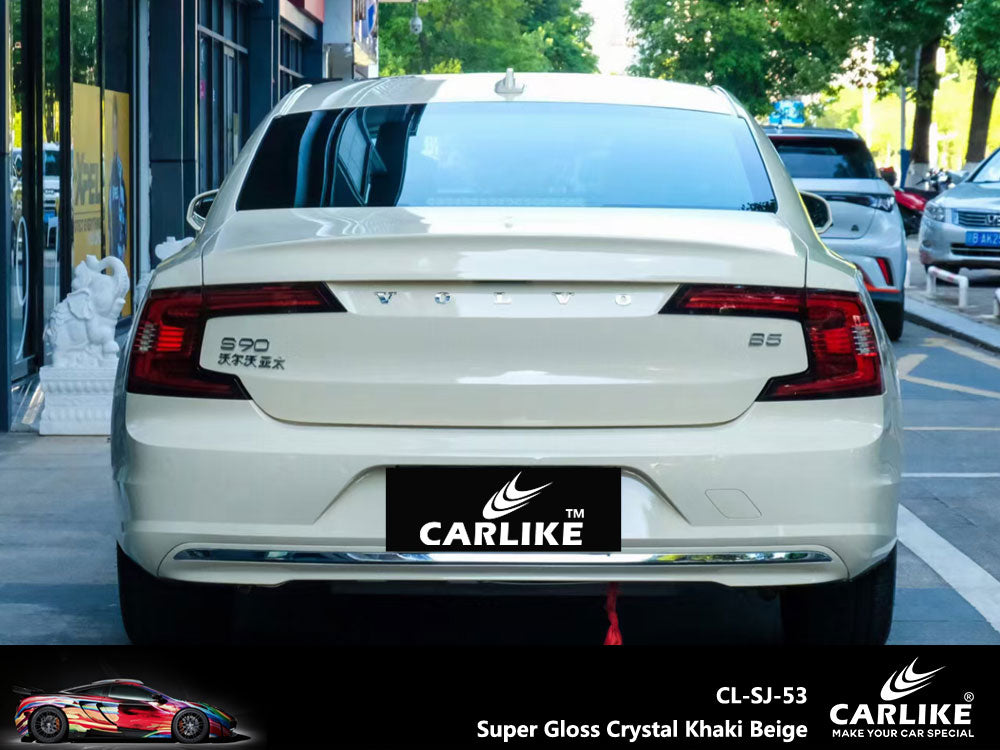 Super Gloss Crystal Khaki Beige Car Wrap