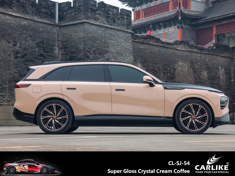 Super Gloss Crystal Cream Coffee Car Wrap